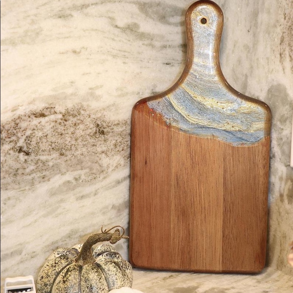 Handmade Resin Accented Cheese Board